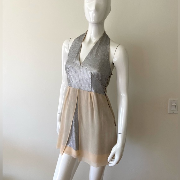 Sheri  Bodell Sequin Chiffon Halter Dress Small SZ 6 - Picture 16 of 16